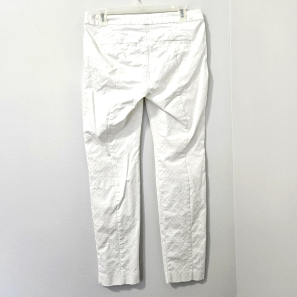 Lilly Pulitzer Kelly Womens Textured Ankle Skinny Pant Cottagecore White Small 4 - Picture 4 of 9